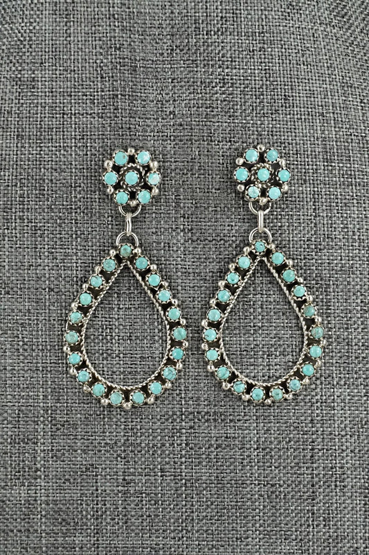 Turquoise & Sterling Silver Earrings - Falencia Yazzie