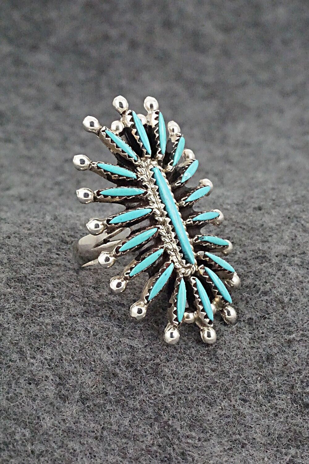 Turquoise & Sterling Silver Bracelet and Ring - Jack Etsate