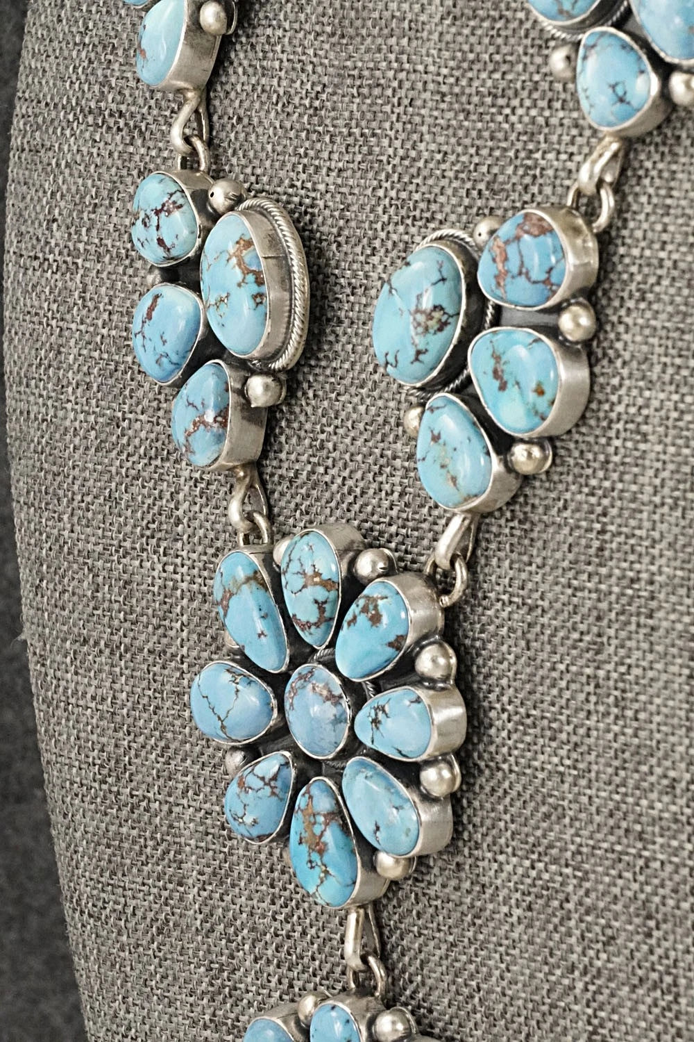 Turquoise & Sterling Silver Necklace and Earrings Set - Paul Livingston