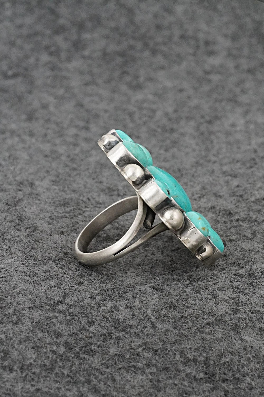 Turquoise & Sterling Silver Ring - Kathleen Livingston - Size Adjustable