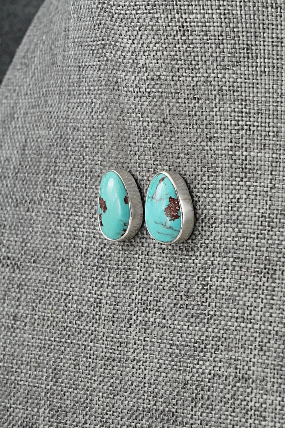 Turquoise & Sterling Silver Earrings - Eugene Gruber
