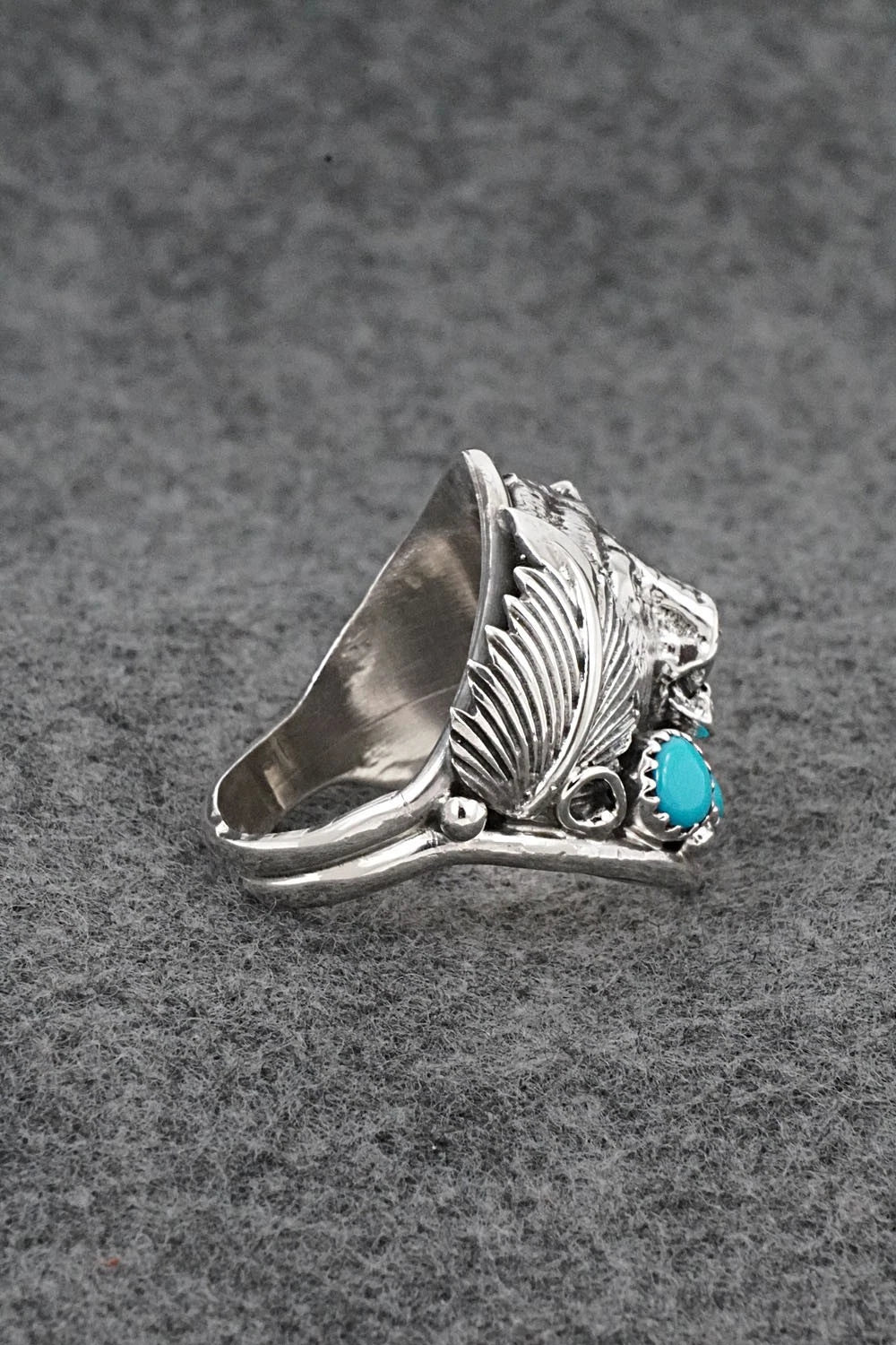 Turquoise & Sterling Silver Ring - Darrell Morgan - Size 12