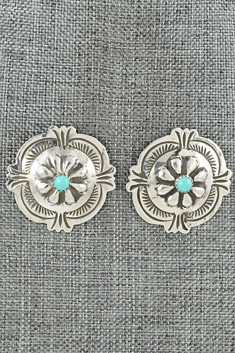 Turquoise & Sterling Silver Earrings - Charlotte Blackgoat