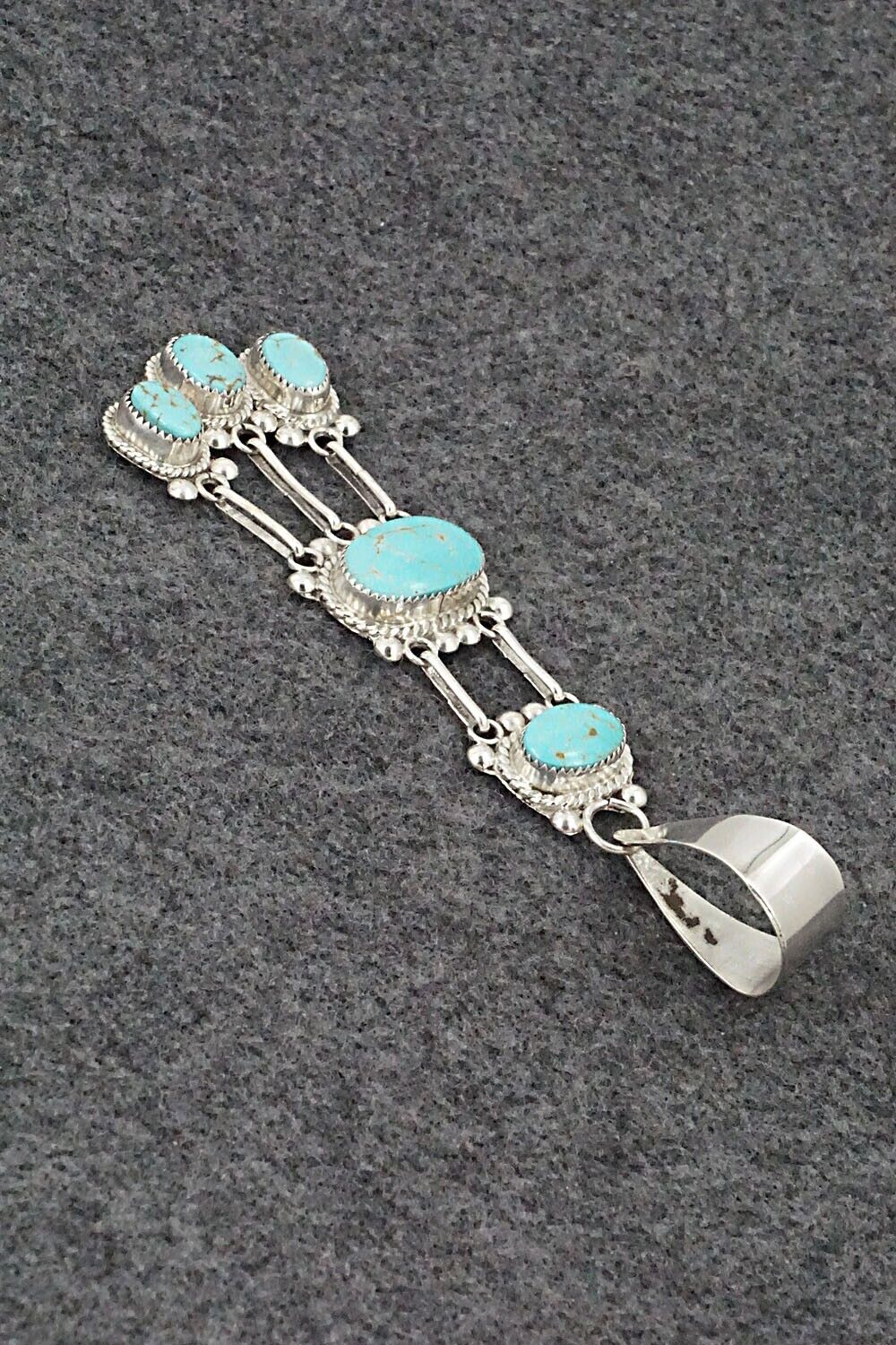 Turquoise & Sterling Silver Pendant - Kenny Calavaza