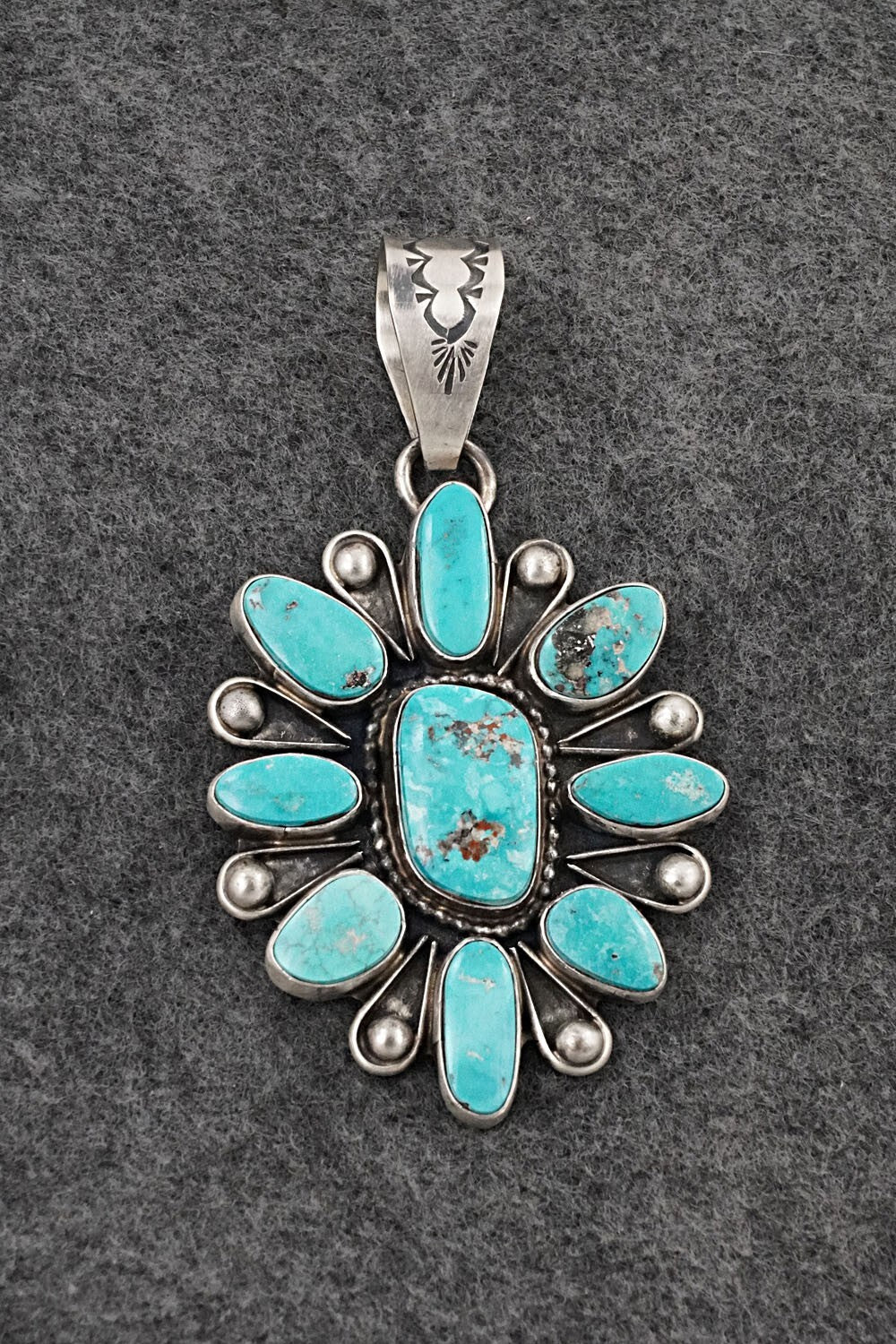 Turquoise & Sterling Silver Pendant - Travis Jim