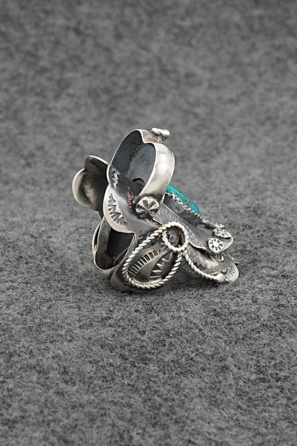 Turquoise & Sterling Silver Ring - Tim Yazzie - Size 7.5