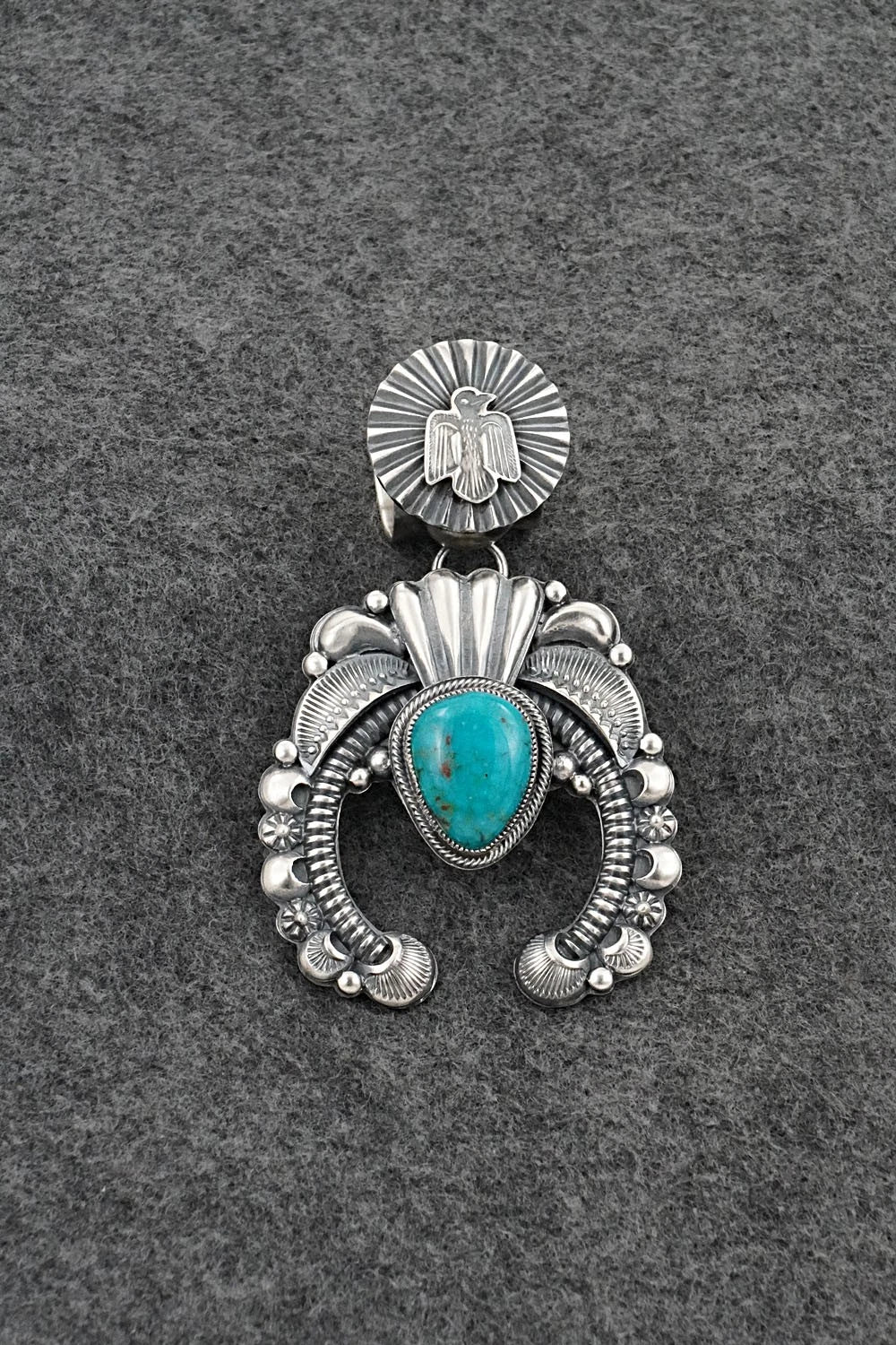 Turquoise & Sterling Silver Pendant - Delbert Gordon