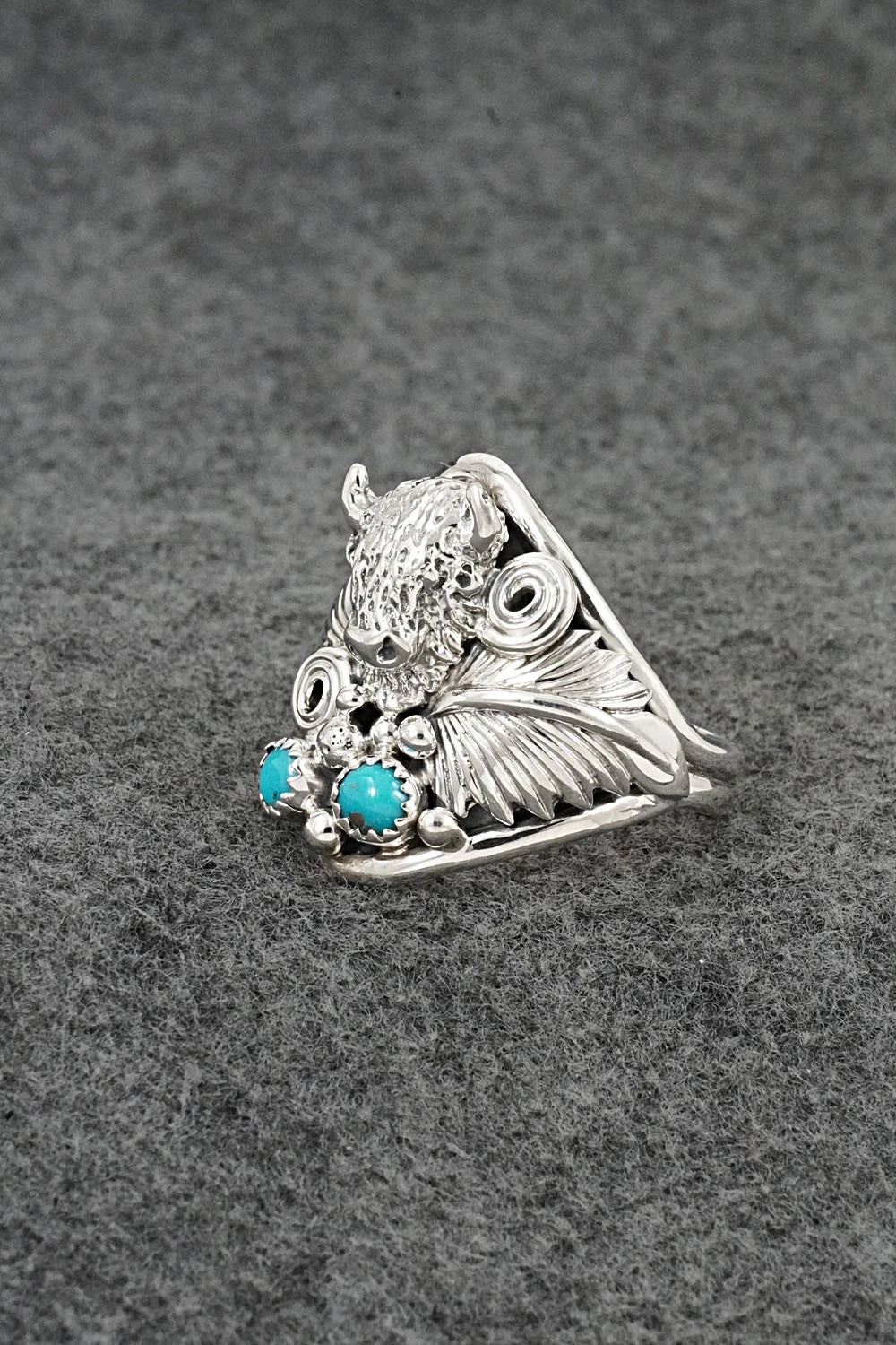 Turquoise & Sterling Silver Ring - Darrell Morgan - Size 13.25