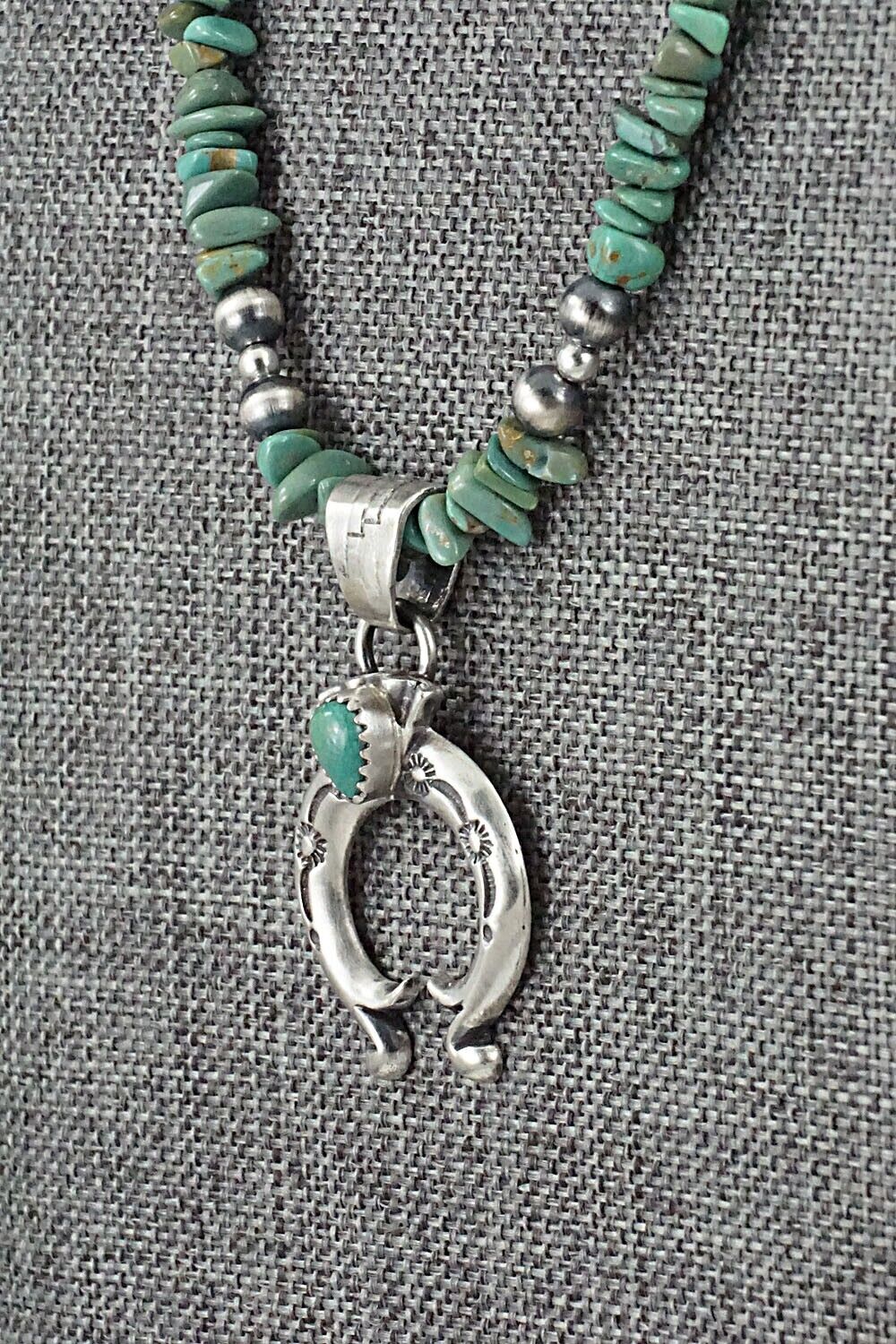 Turquoise & Sterling Silver Necklace 18" - Louise Joe