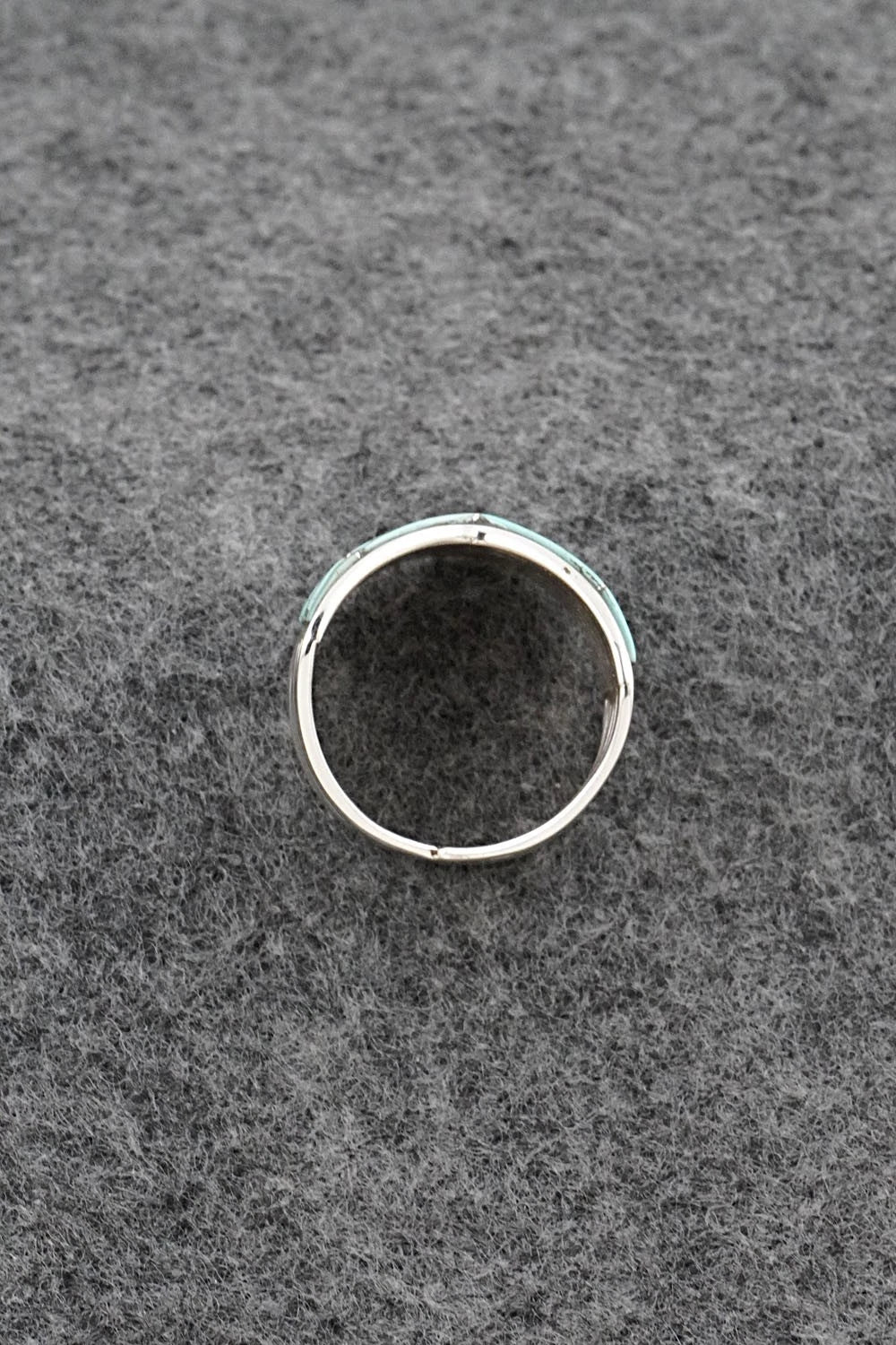 Turquoise & Sterling Silver Ring - Andrew Enrico - Size 8