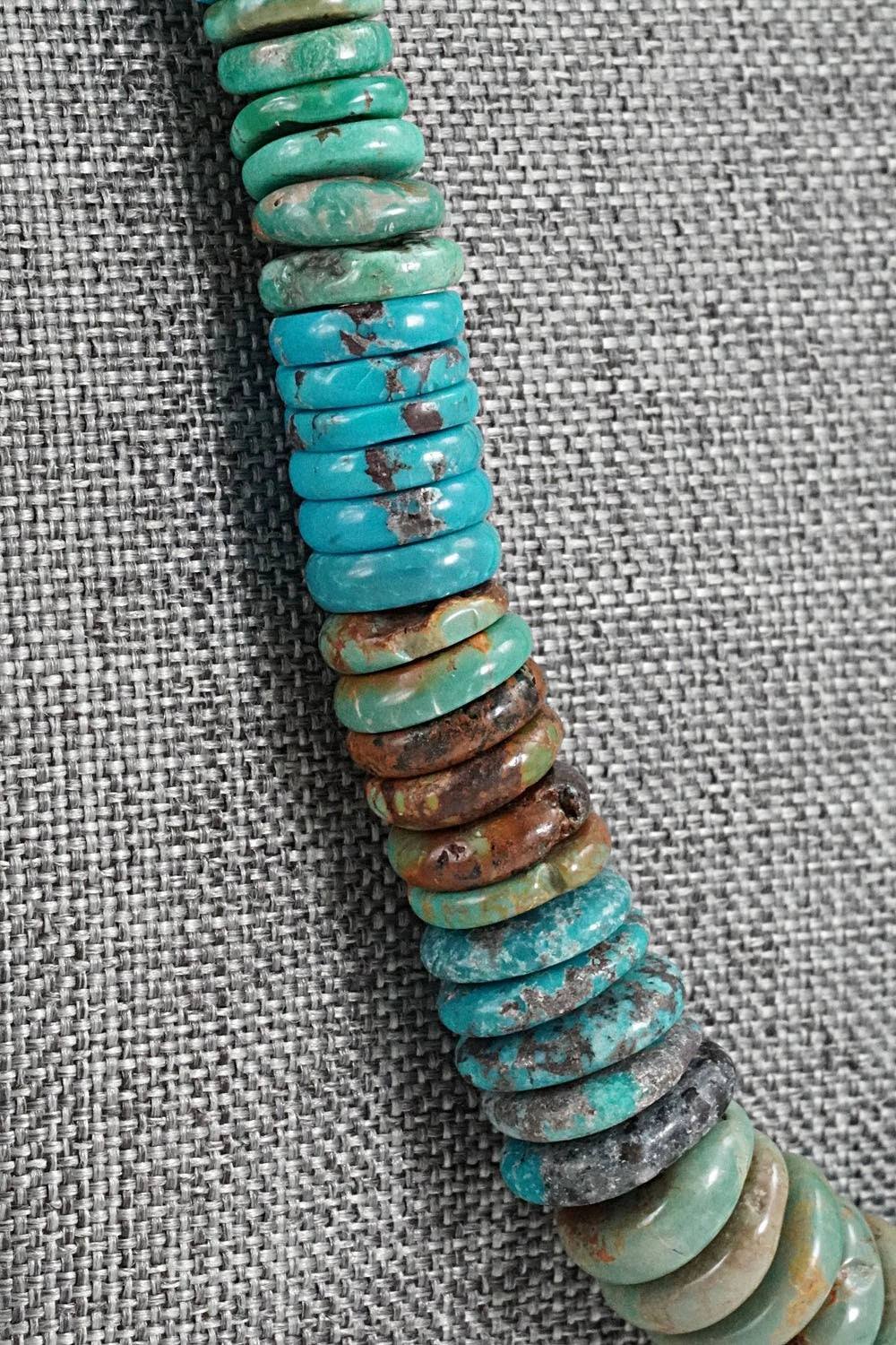 Turquoise & Sterling Silver Necklace 22" - Doreen Jake