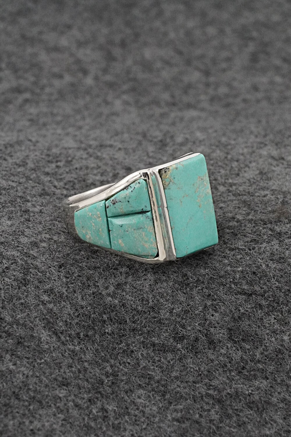 Turquoise & Sterling Silver Ring - Bevis Tsadiasi - Size 11.5