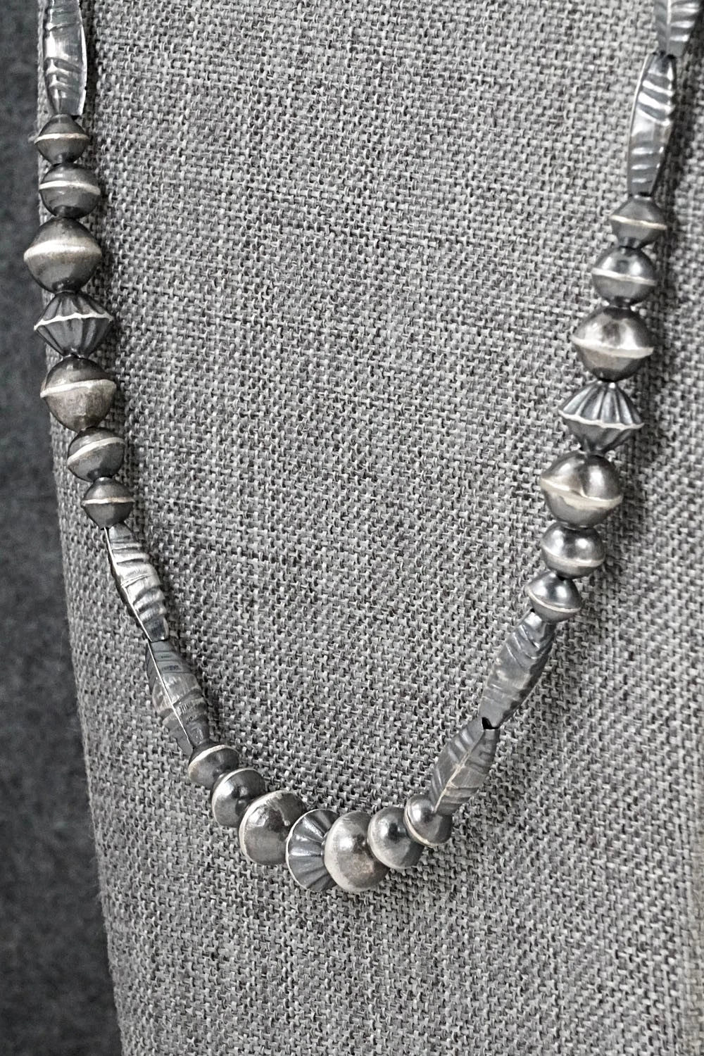 Sterling Silver Navajo Pearl Necklace 24" - Vintage