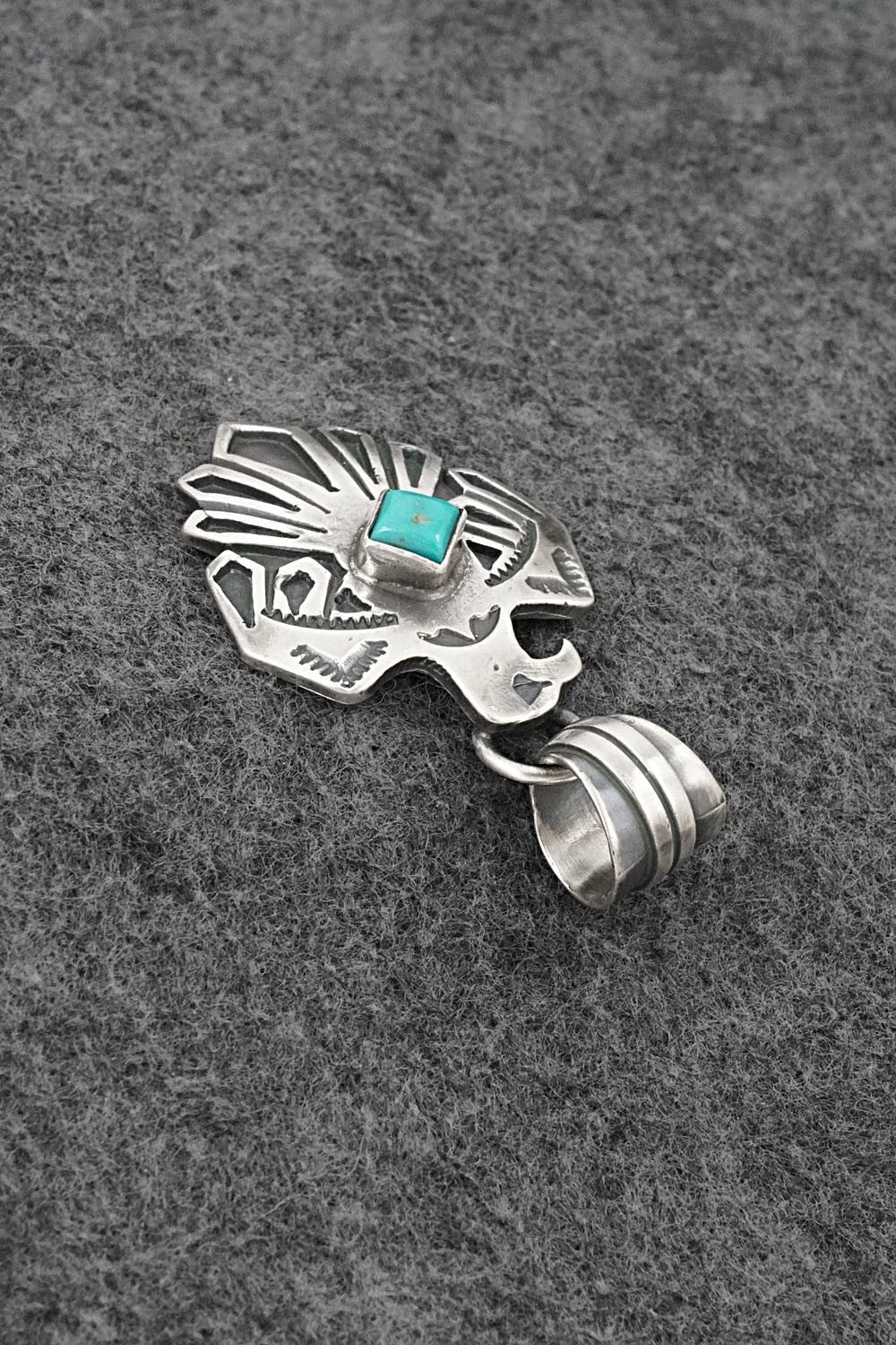Turquoise & Sterling Silver Pendant - Jerold Joe