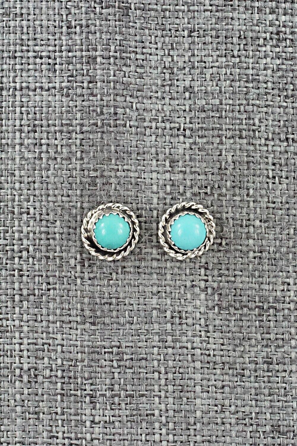 Turquoise & Sterling Silver Earrings - Larson Chee