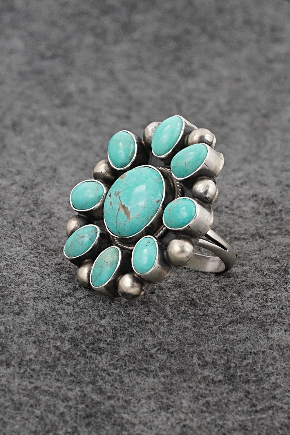 Turquoise & Sterling Silver Ring - Kathleen Livingston - Size Adjustable