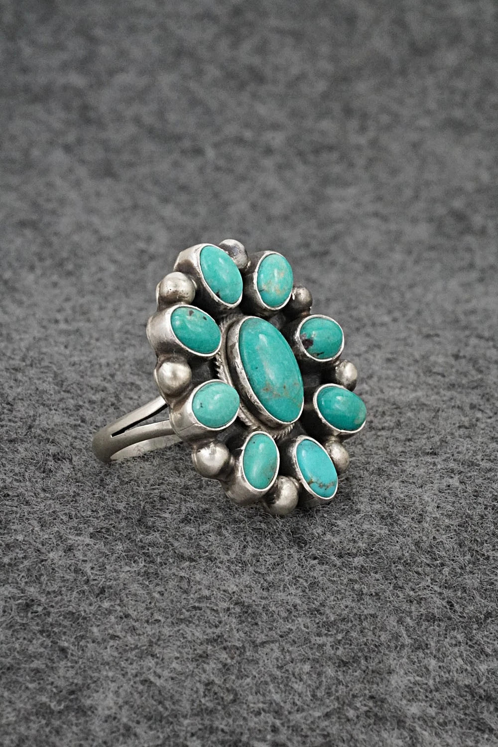 Turquoise & Sterling Silver Ring - Kathleen Livingston - Size Adjustable