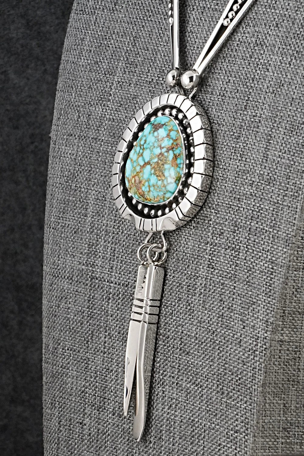 Turquoise & Sterling Silver Necklace and Earrings Set - Jonathan Nez