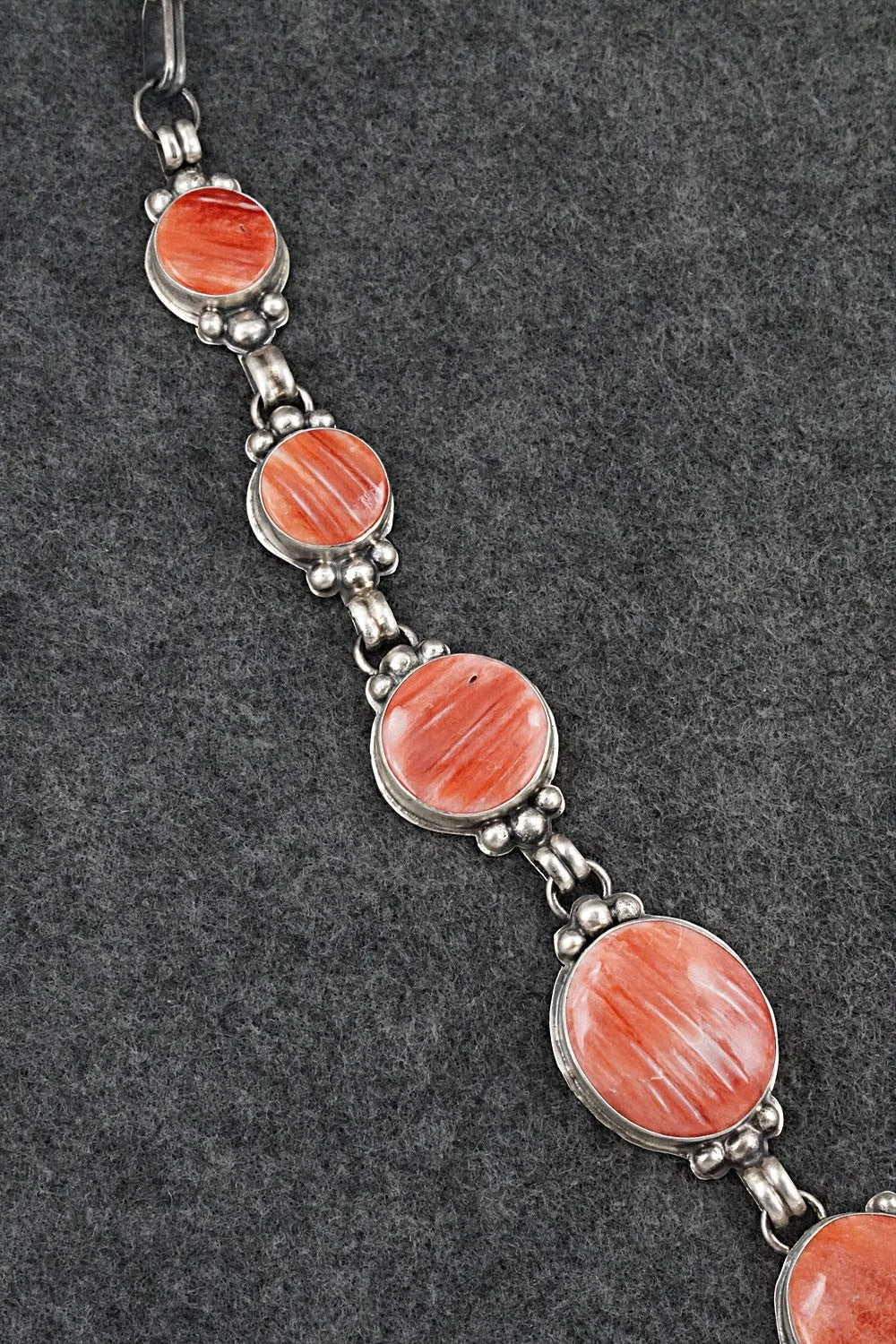 Spiny Oyster & Sterling Silver Necklace - Darrin Livingston