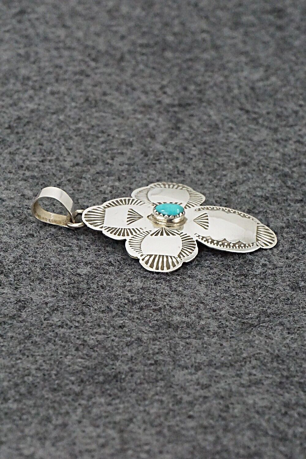 Turquoise & Sterling Silver Pendant - Bertha Begay