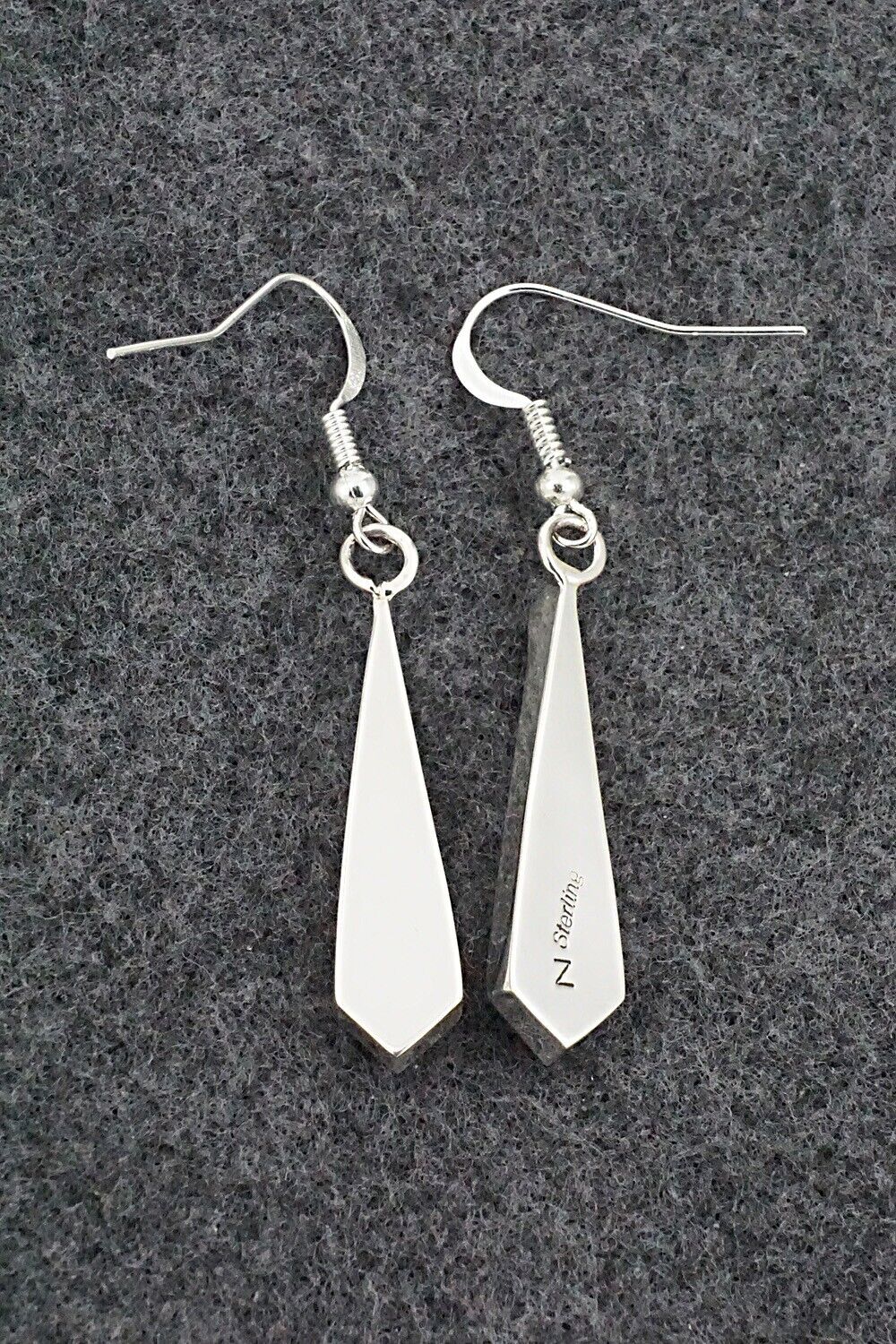 White Buffalo & Sterling Silver Earrings - Marilyn Yazzie