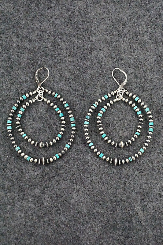 Turquoise & Sterling Silver Earrings - Ester Reano