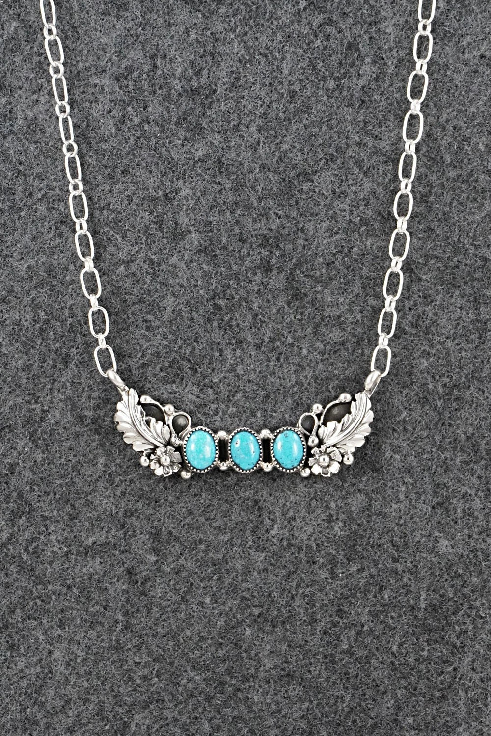 Turquoise & Sterling Silver Necklace - Gwendolyn Burnside