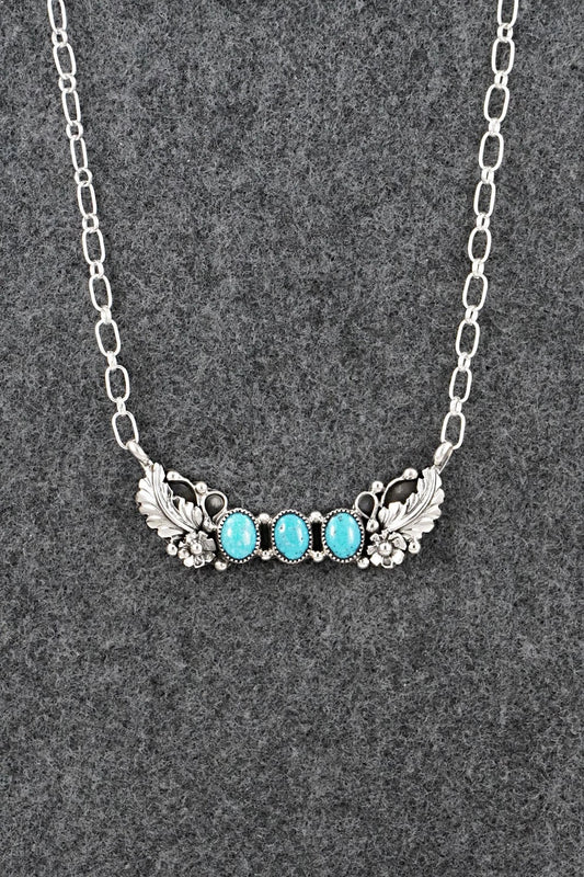 Turquoise & Sterling Silver Necklace - Gwendolyn Burnside