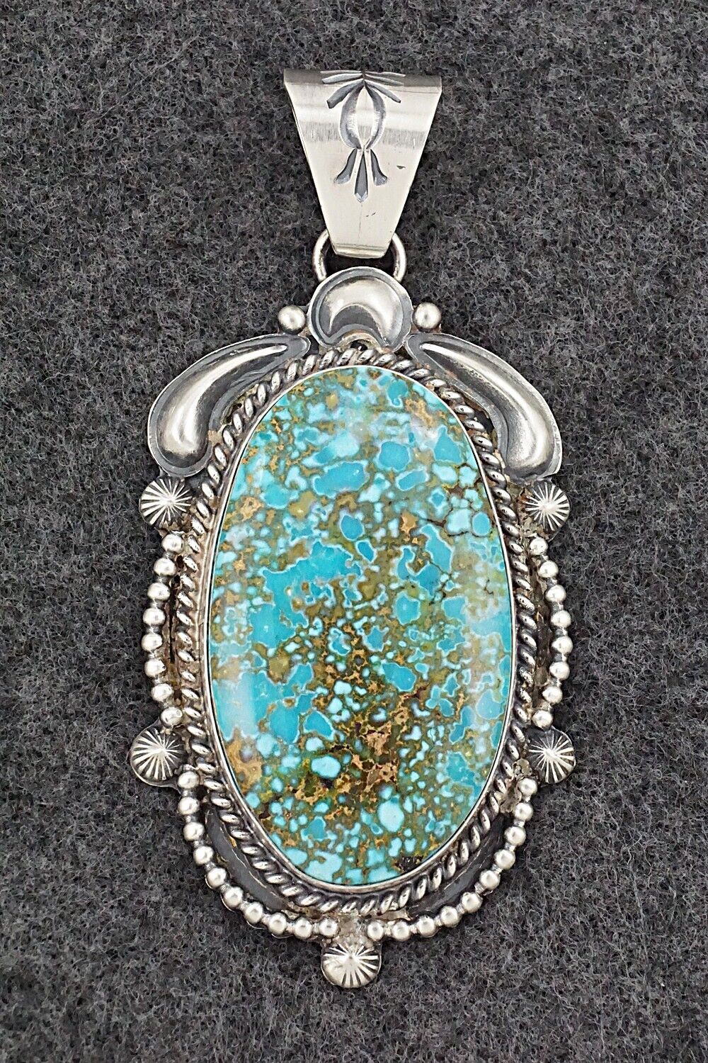 Turquoise & Sterling Silver Pendant - Raymond Delgarito