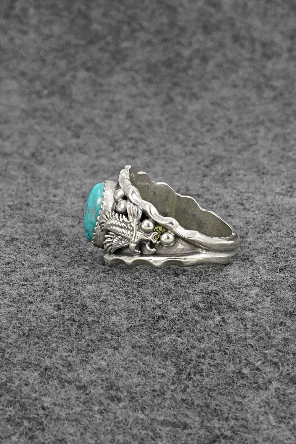 Turquoise & Sterling Silver Ring - Genevieve Francisco - Size 11.5