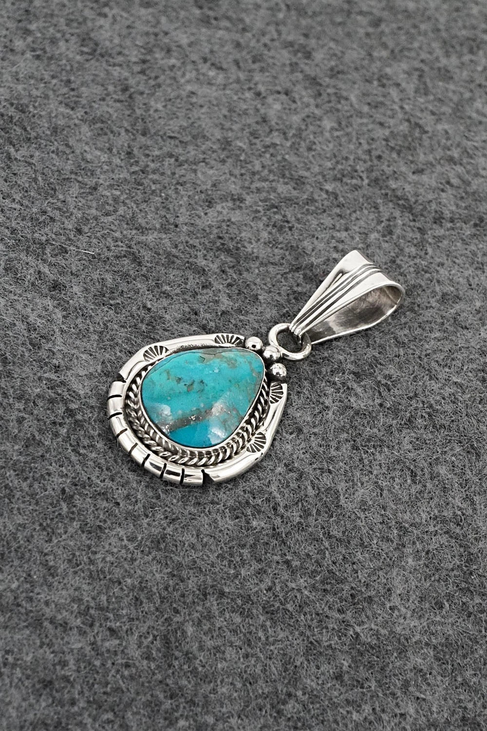 Turquoise & Sterling Silver Pendant - Samuel Yellowhair