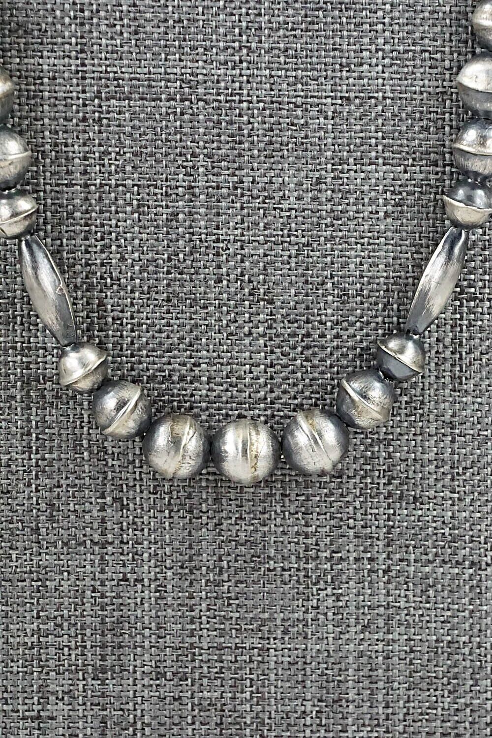 Sterling Silver Navajo Pearl Necklace 28" - Vintage