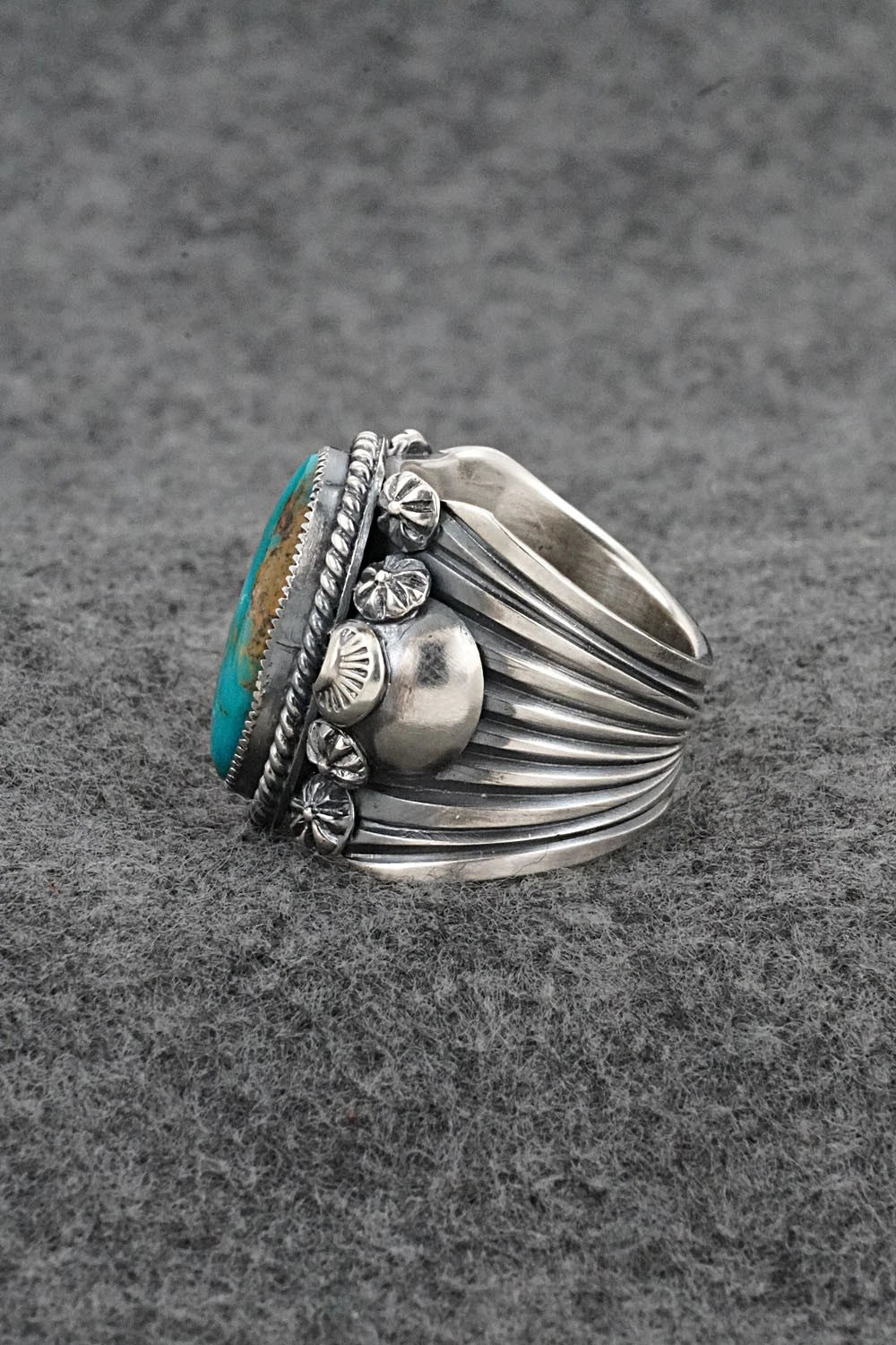 Turquoise & Sterling Silver Ring - Delbert Gordon - Size 8