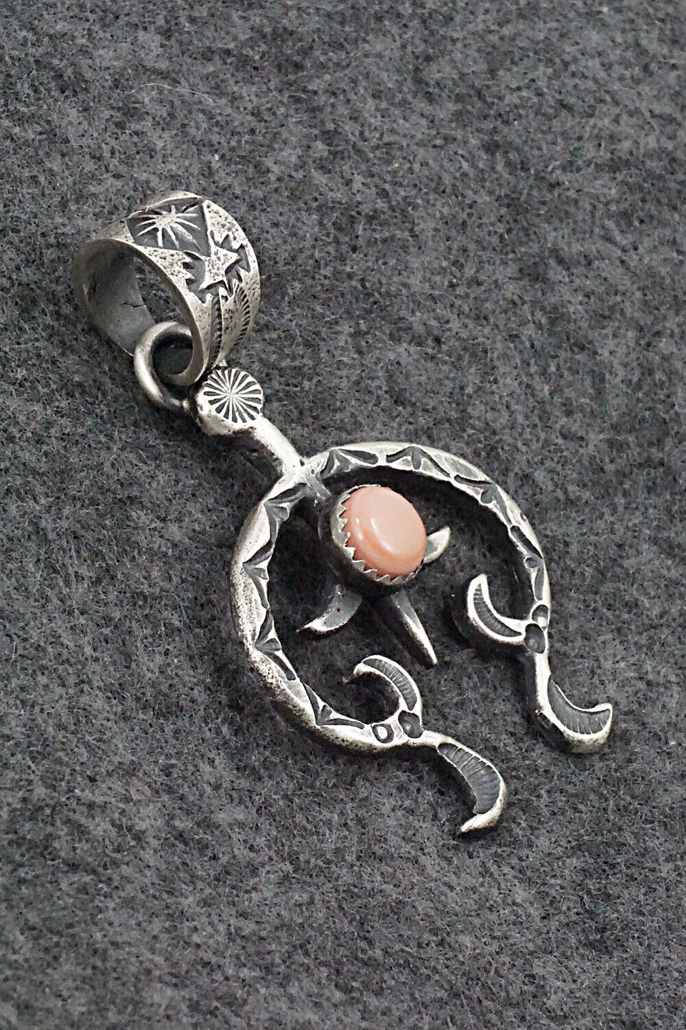 Pink Conch Shell & Sterling Silver Pendant - Kevin Billah