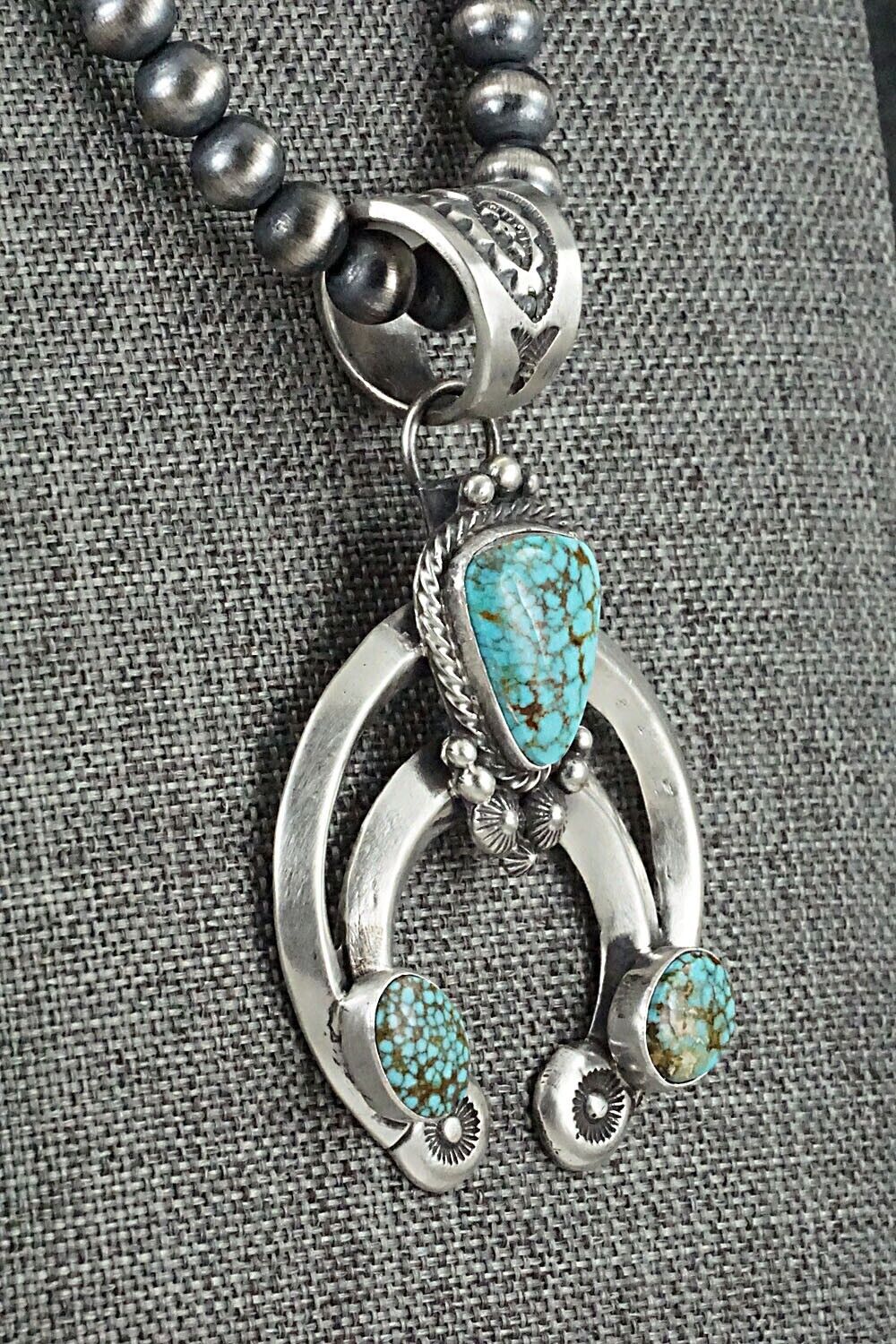 Turquoise & Sterling Silver Necklace - Tom Lewis