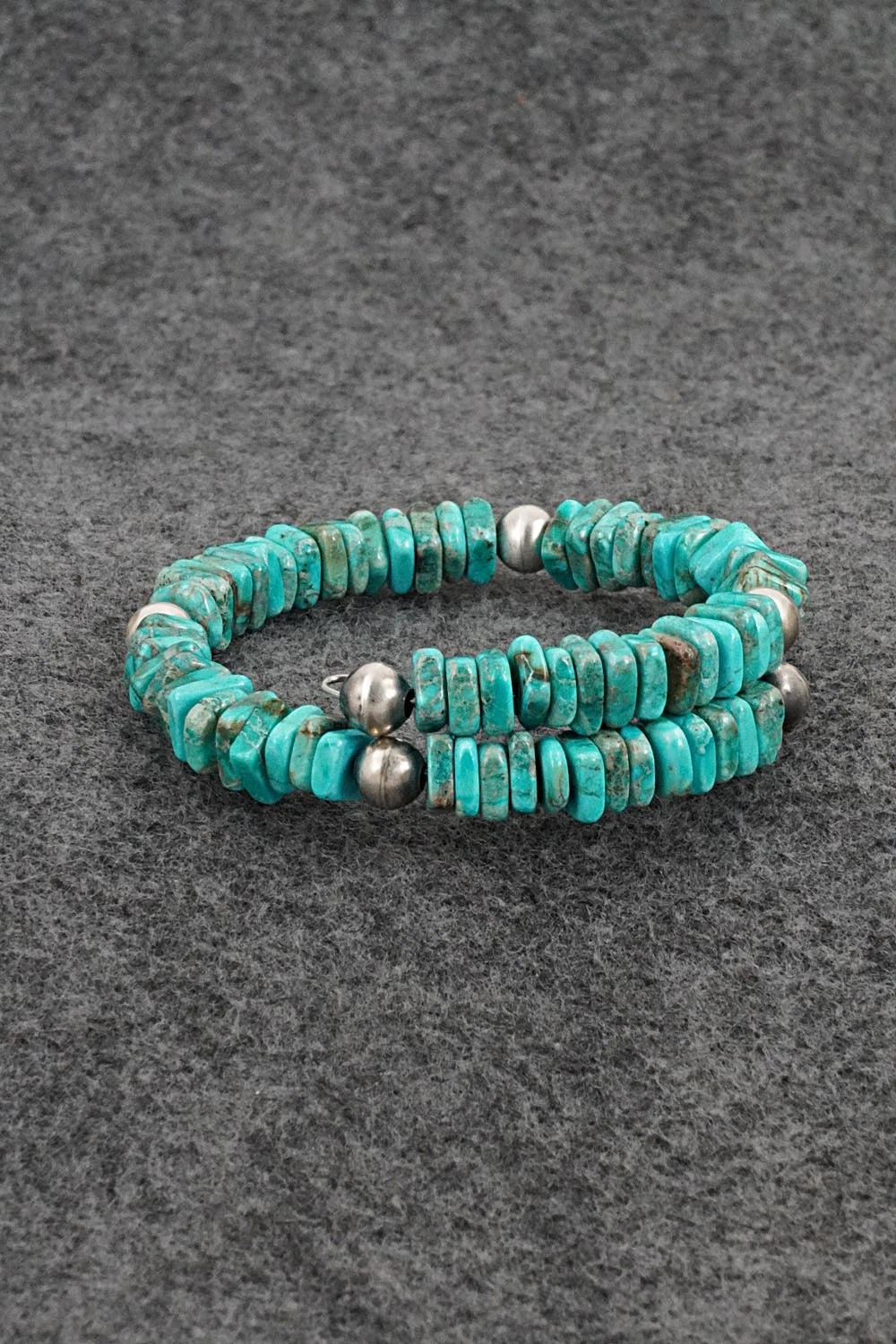 Turquoise & Sterling Silver Bracelet - Doreen Jake