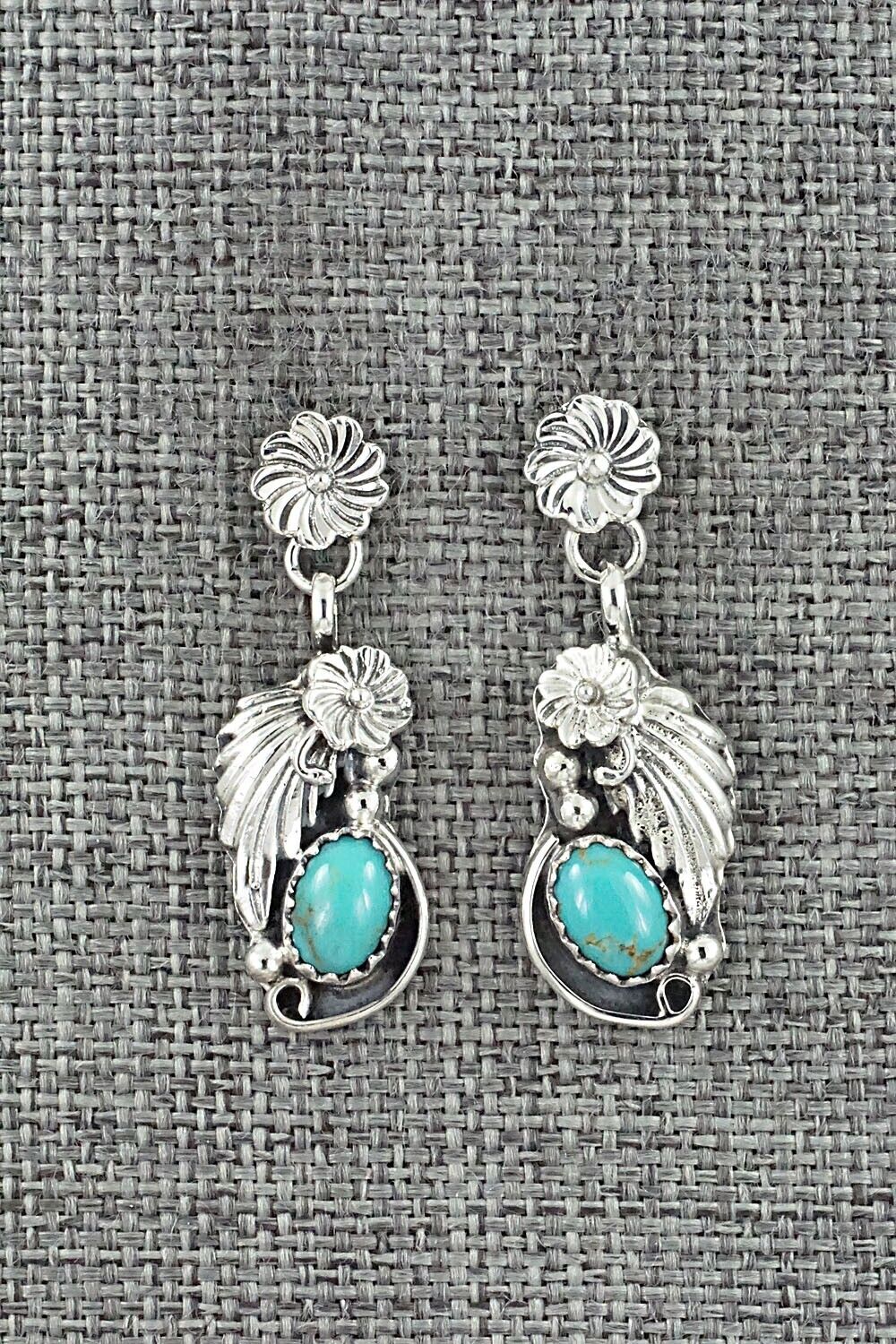 Turquoise & Sterling Silver Earrings - Verley Betone