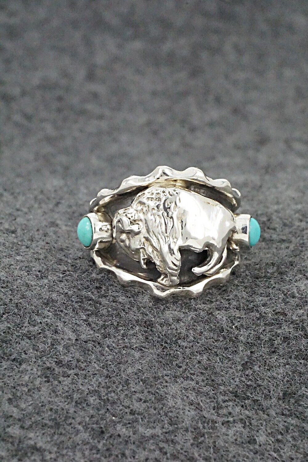 Turquoise & Sterling Silver Ring - Genevieve Francisco - Size 10