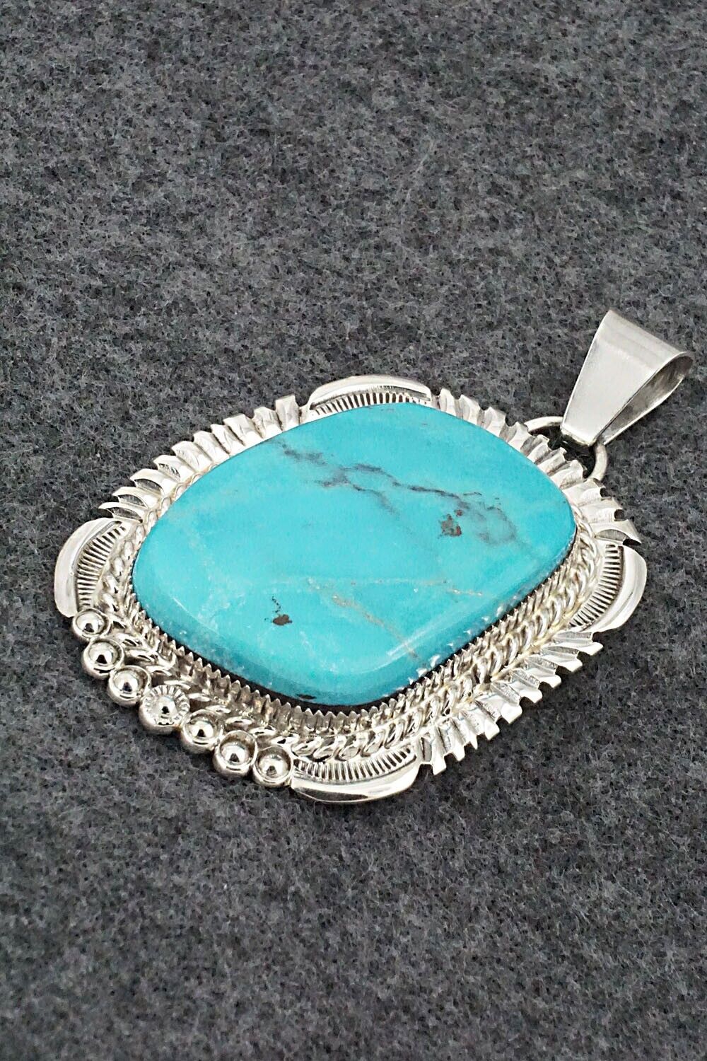 Turquoise & Sterling Silver Pendant - Alvin Joe