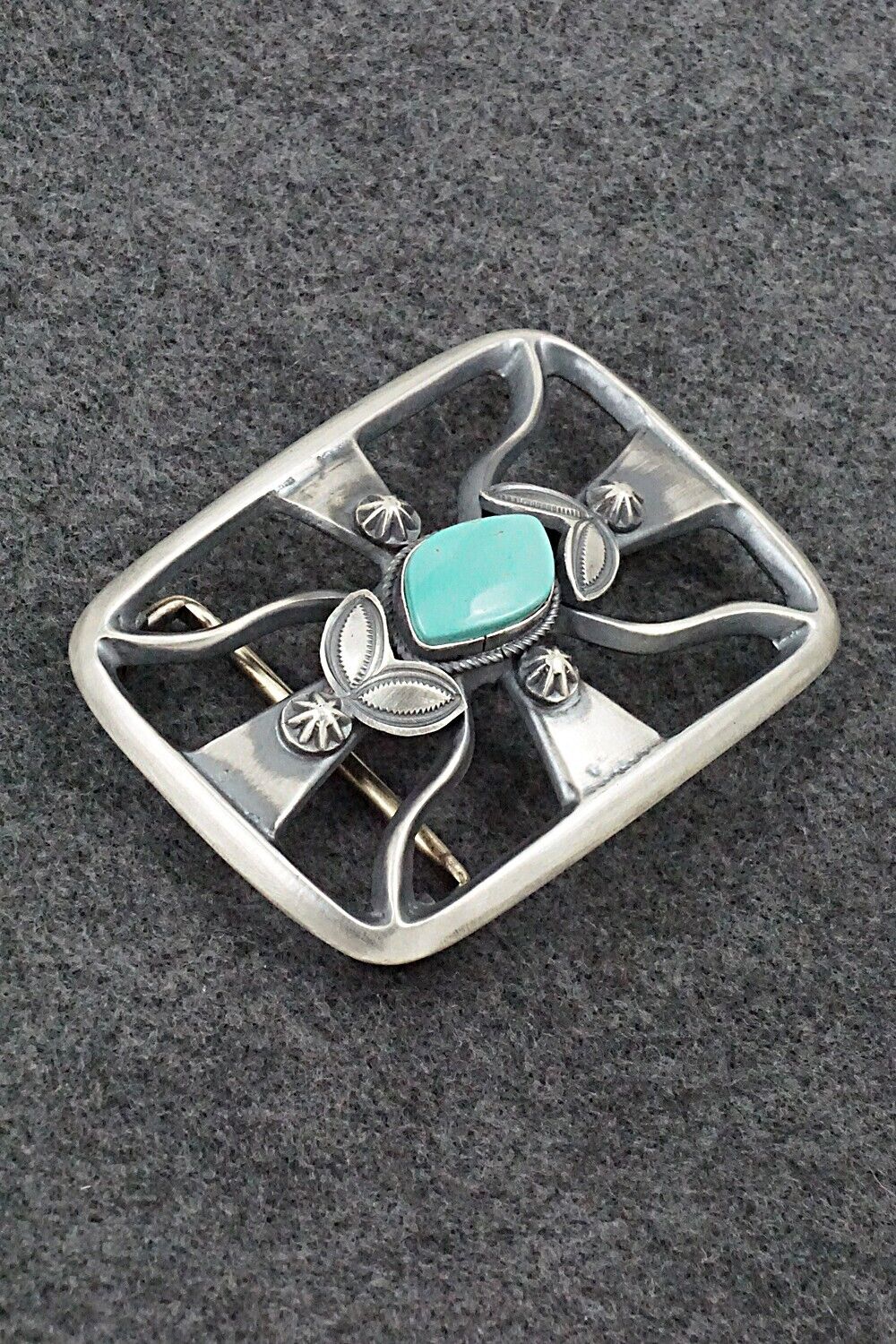 Turquoise & Sterling Silver Belt Buckle - Henry Morgan