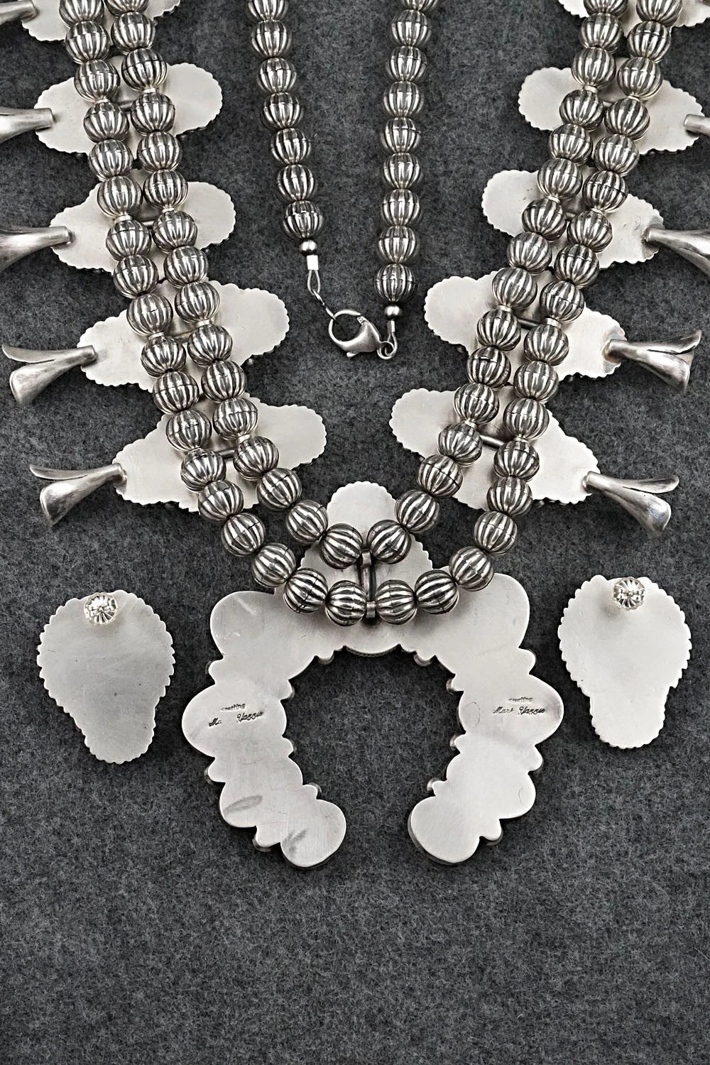 Spiny Oyster & Sterling Silver Squash Blossom Set - Mark Yazzie