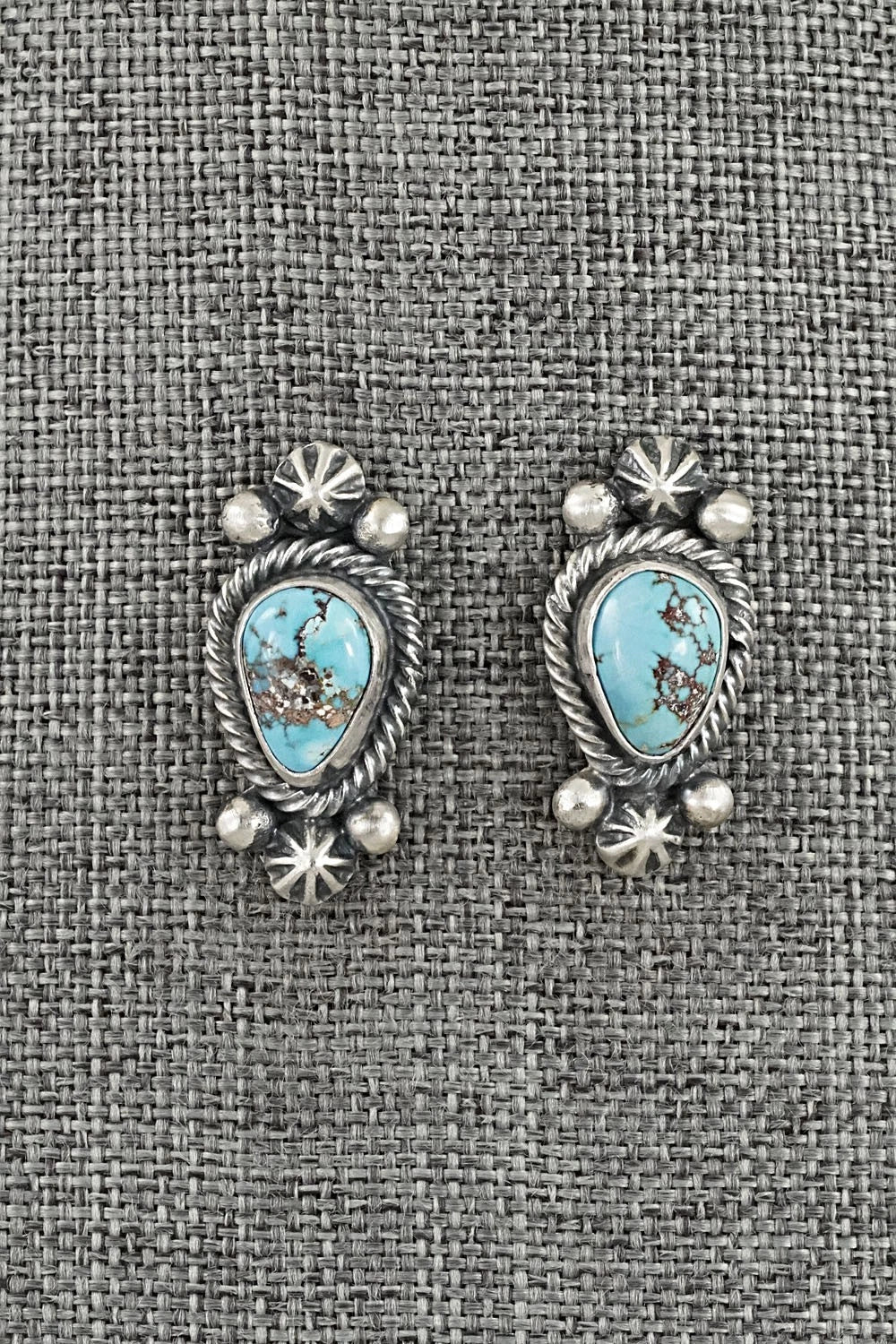 Turquoise & Sterling Silver Necklace and Earrings Set - Darrin Livingston