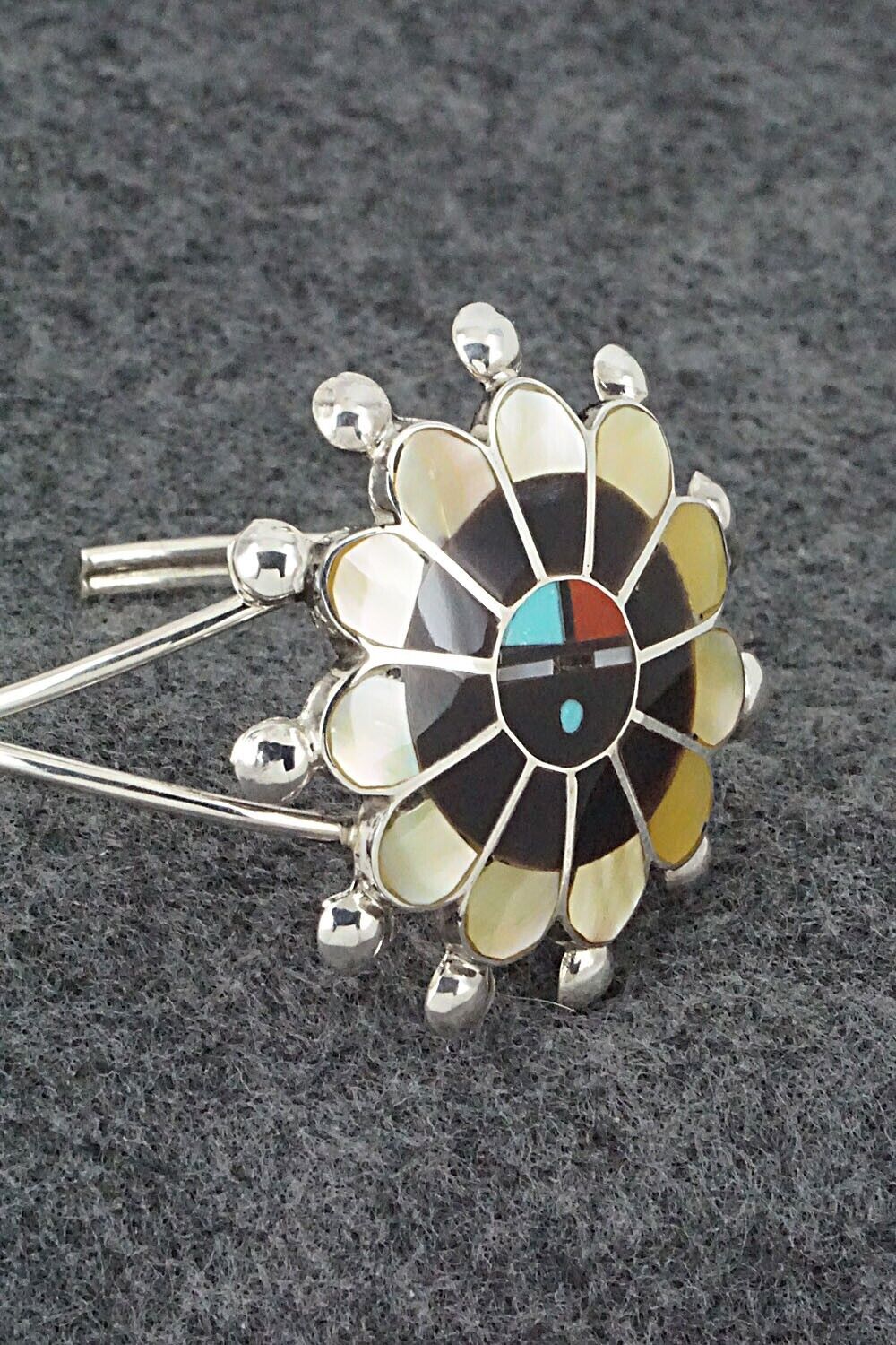 Multi Stone & Sterling Silver Inlay Bracelet - Pauline Lonjose