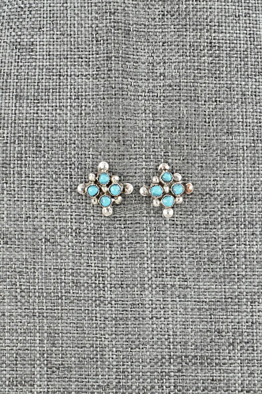 Turquoise & Sterling Silver Earrings - Calvert Lamy