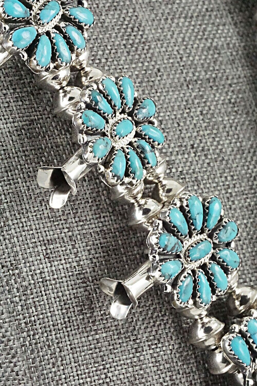 Turquoise & Sterling Silver Squash Blossom Set - Zeita Begay