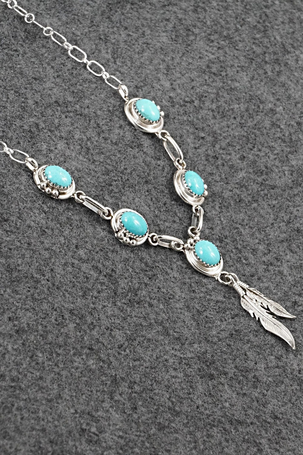 Turquoise & Sterling Silver Necklace - Verley Betone