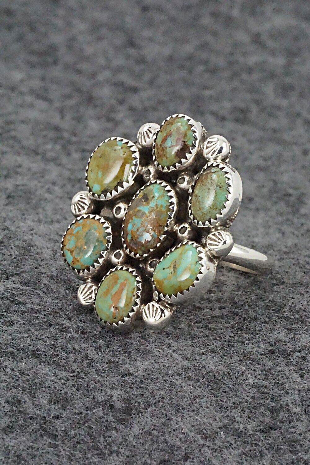 Turquoise & Sterling Silver Ring - Priscilla Reeder - Size 8.5