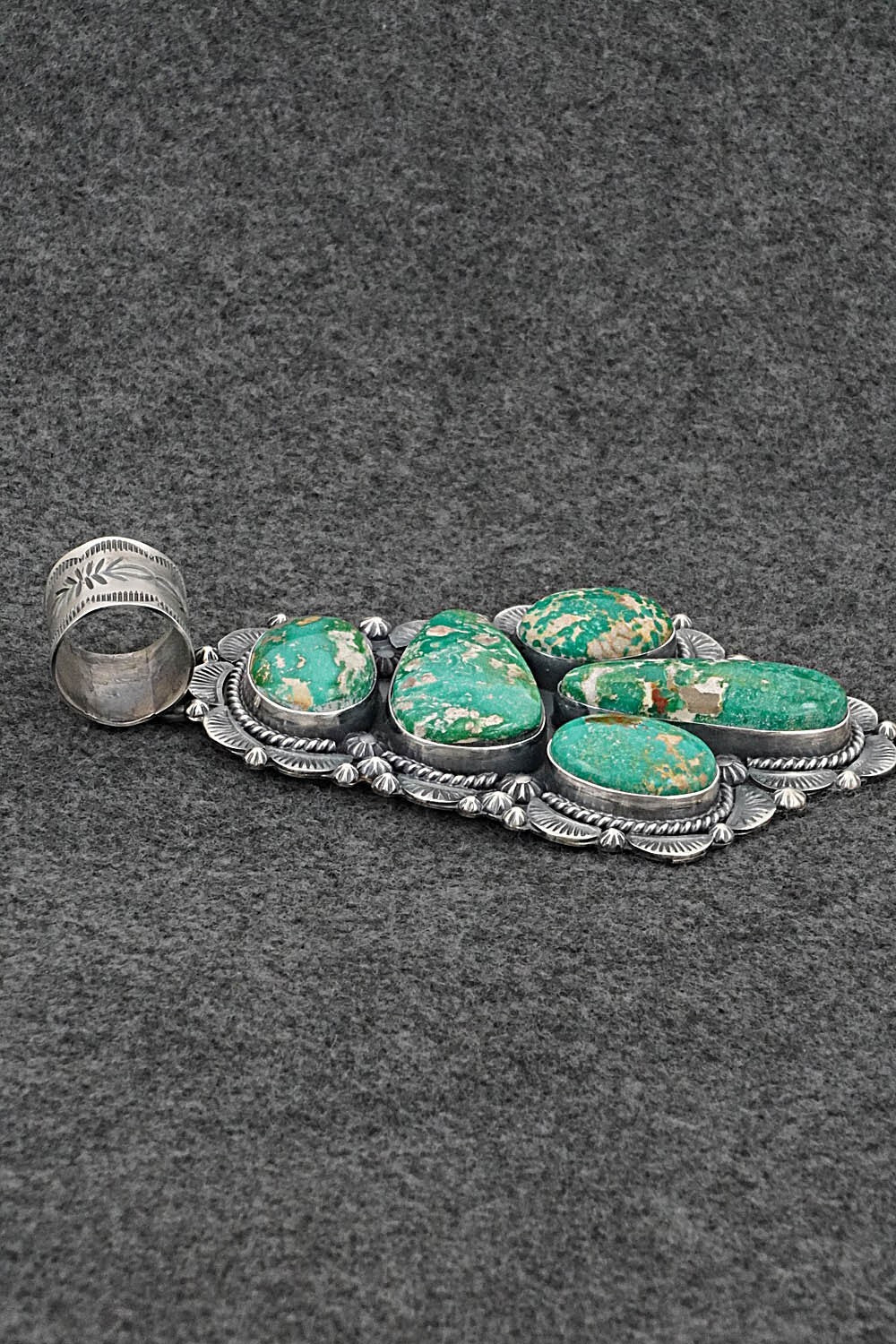 Turquoise & Sterling Silver Pendant - Raymond Delgarito