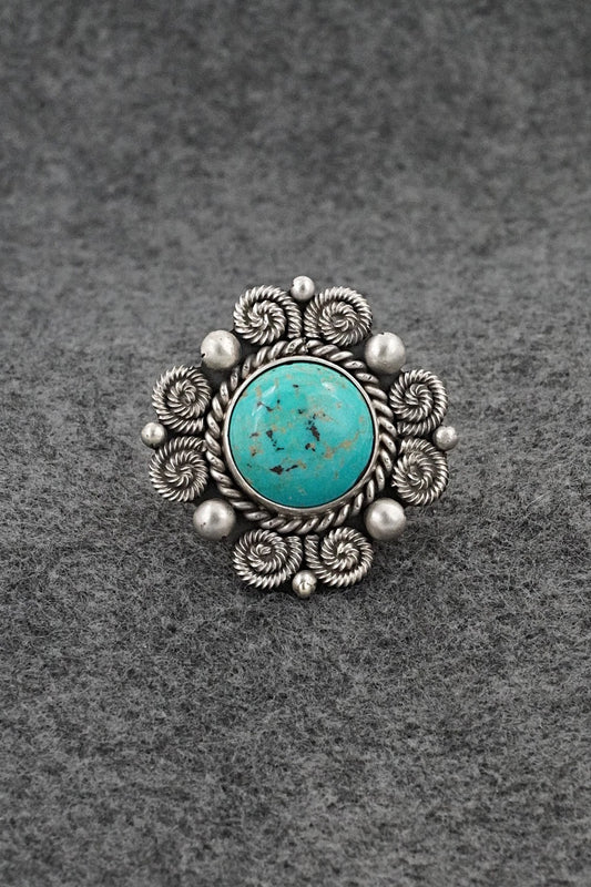 Turquoise & Sterling Silver Ring - Michael Calladitto - Size 8