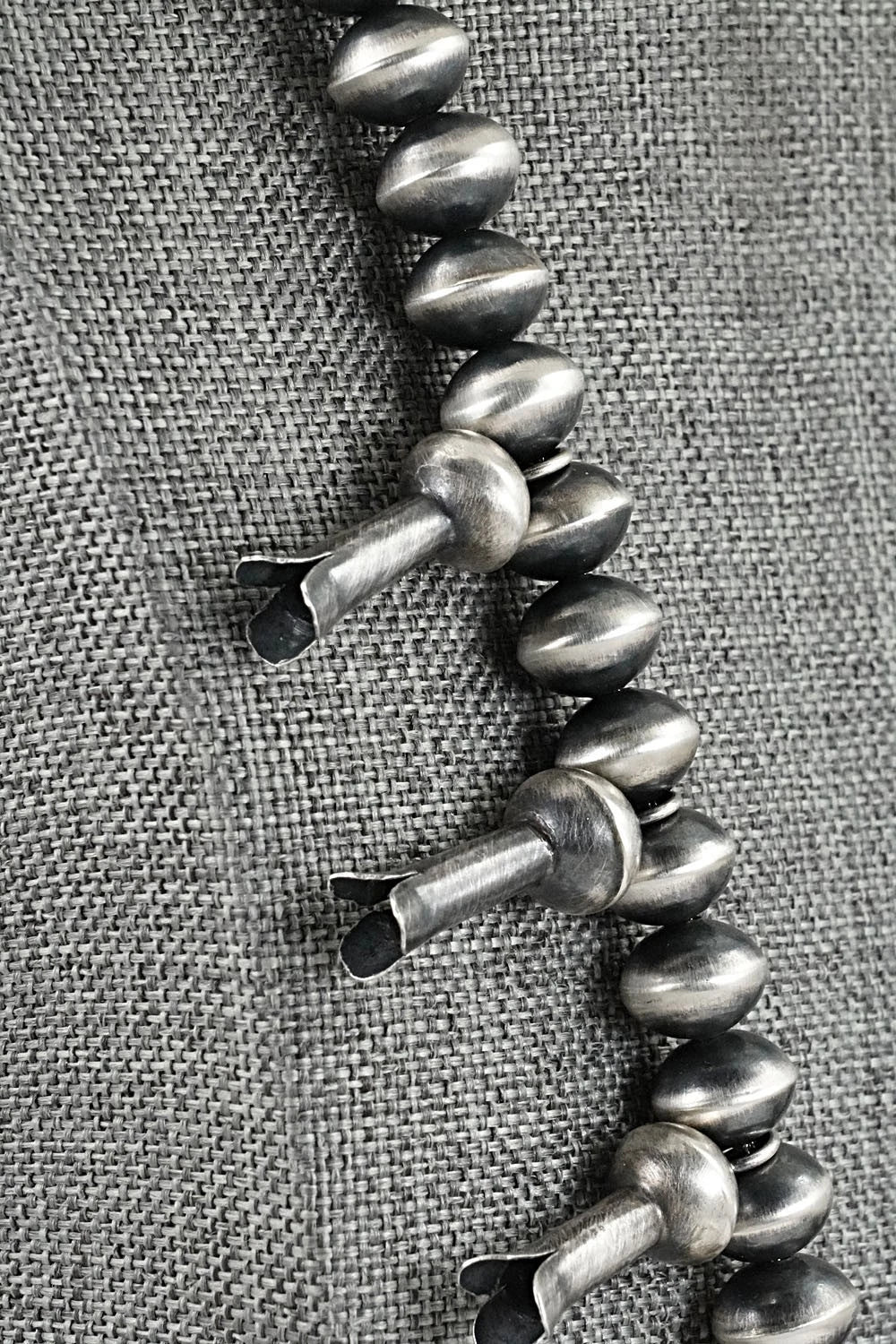 Sterling Silver Navajo Pearl Squash Blossom Necklace - Presley Haley